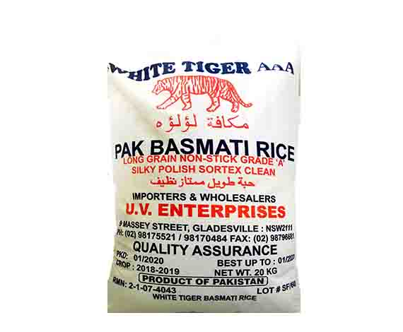White Tiger Basmati Rice 20kg