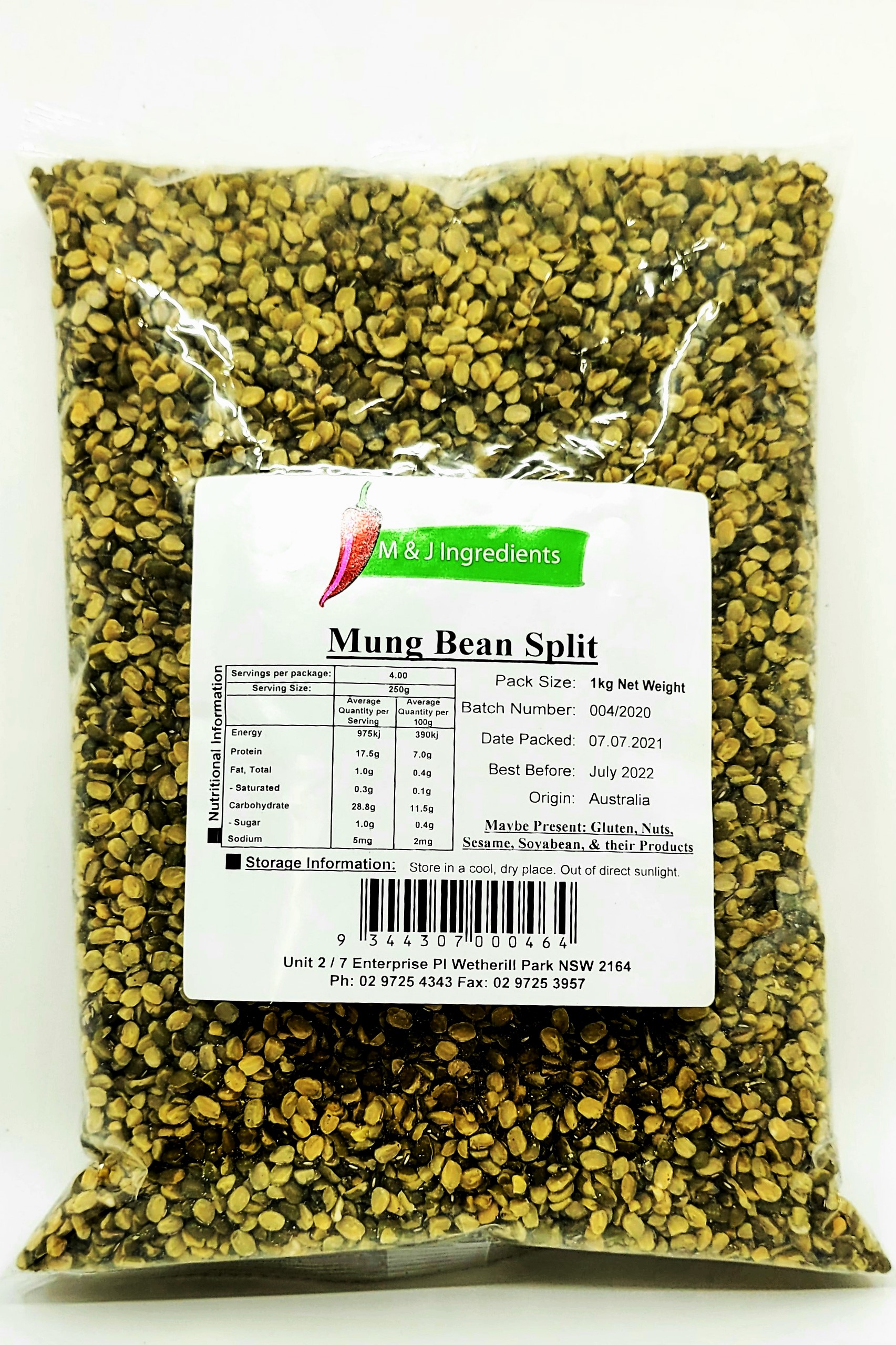 M&J MUNG BEAN SPLIT 1KG